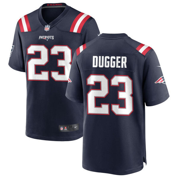 Mens New England Patriots #23 Kyle Dugger Nike Navy Vapor Untouchable Limited Jersey