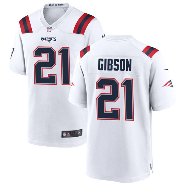 Mens New England Patriots #21 Antonio Gibson Nike White Vapor Untouchable Limited Jersey