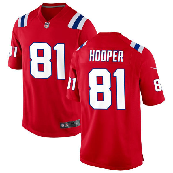 Mens New England Patriots #81 Austin Hooper Nike Red Alternate Vapor Limited Jersey