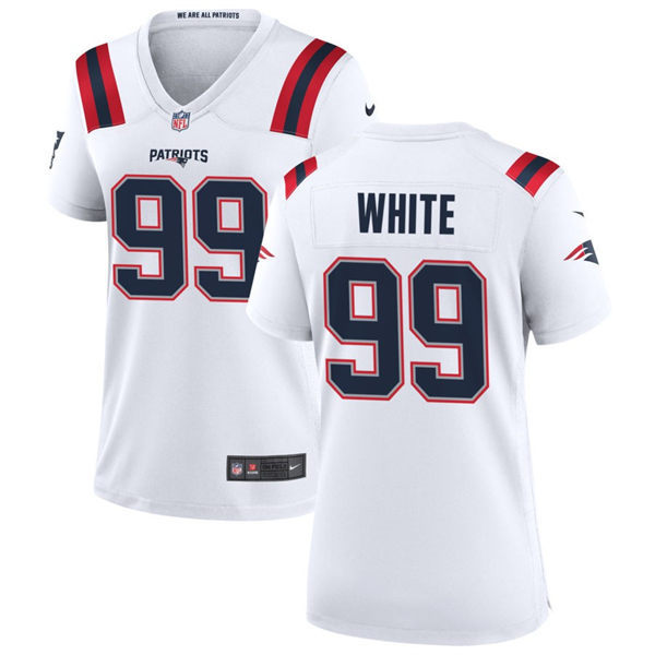 Womens New England Patriots #99 Keion White Nike White Limited Jersey