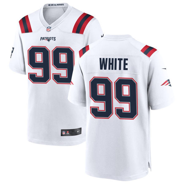 Youth New England Patriots #99 Keion WhiteNike White Limited Jersey