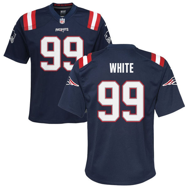 Youth New England Patriots #99 Keion WhiteNike Navy Limited Jersey