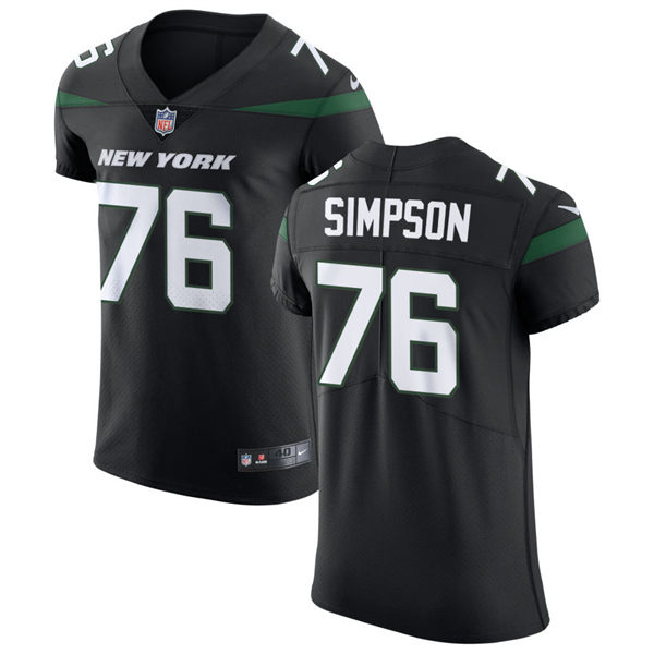 Men's New York Jets #76 John Simpson Nike Stealth Black Alternate Limited Jersey