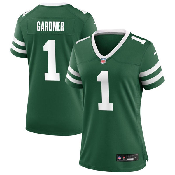 Women's New York Jets #1 Sauce Gardner Nike Green Legacy Game Jersey