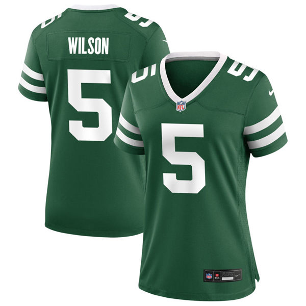 Women's New York Jets #5 Garrett Wilson Nike Green Legacy Game Jersey