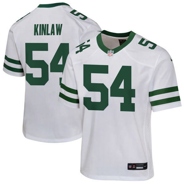 Youth New York Jets #54 Javon Kinlaw White Legacy Game Jersey