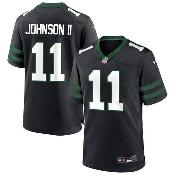 Men's New York Jets #11 Jermaine Johnson II Nike Black Alternate Legacy Game Jersey