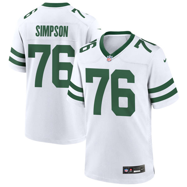 Men's New York Jets #76 John Simpson White Legacy Game Jersey