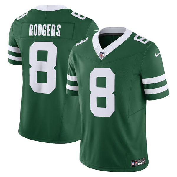 Men's New York Jets #8 Aaron Rodgers Nike Green Legacy Game Jersey