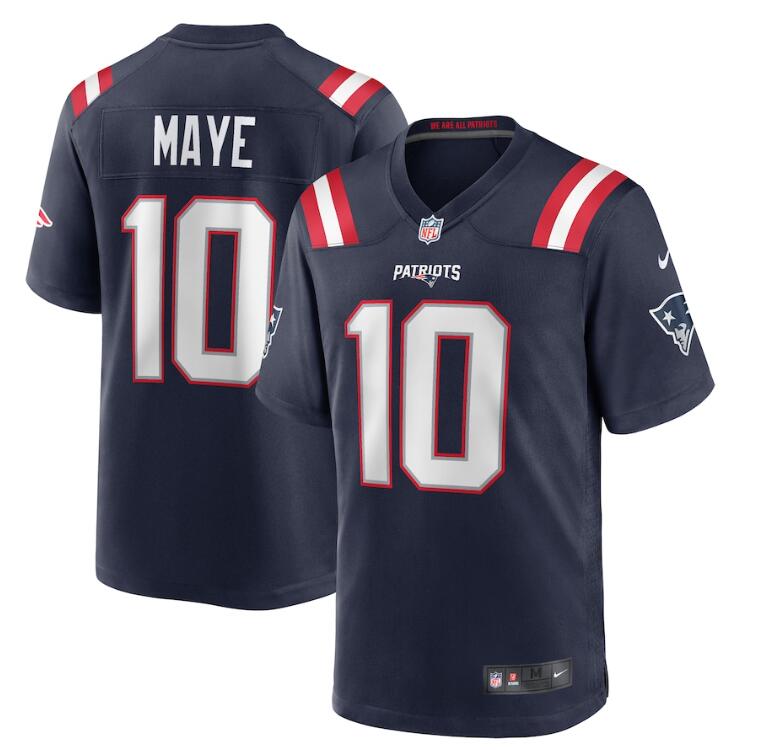 Mens New England Patriots #10 Drake Maye  Nike Navy Vapor Untouchable Limited Jersey(2)