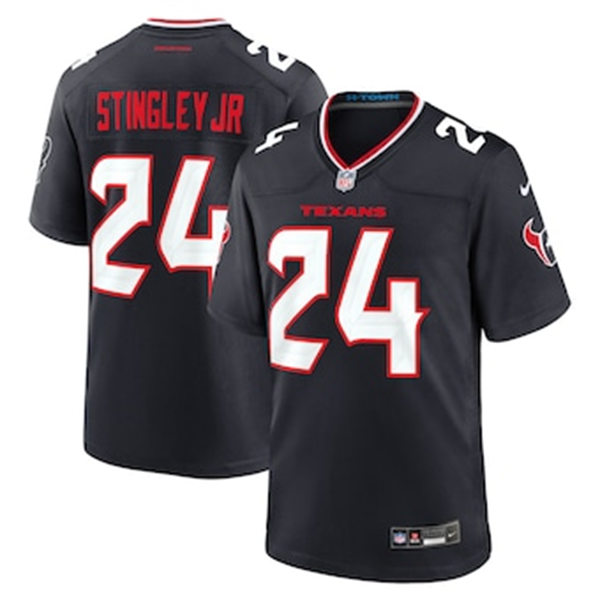 Men's Houston Texans #24 Derek Stingley Jr Nike 2024 Navy Alternate F.U.S.E. Limited Player Jersey