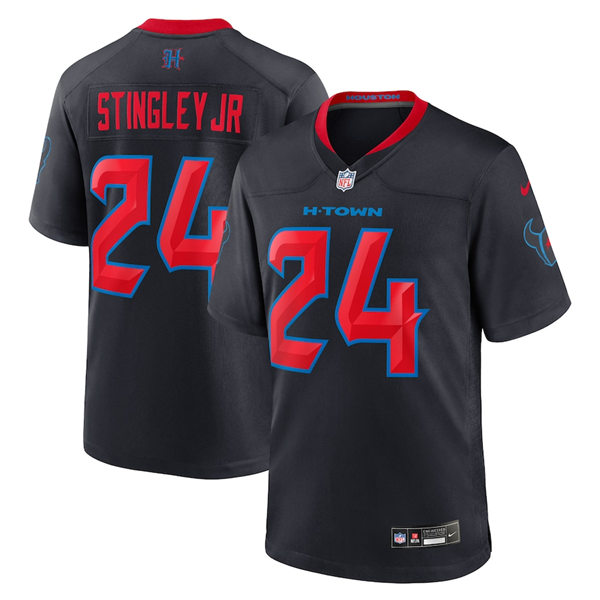 Men's Houston Texans #24 Derek Stingley Jr Nike 2024 Navy 2nd Alternate F.U.S.E. Limited Player Jersey