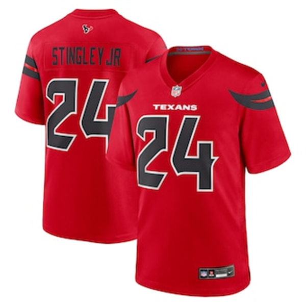 Men's Houston Texans #24 Derek Stingley Jr  Nike 2024 Red Alternate F.U.S.E. Limited Player Jersey