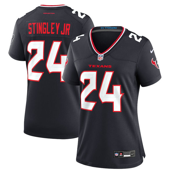 Women's Houston Texans #24 Derek Stingley Jr Nike 2024 Navy Alternate Limited Jersey  (1)