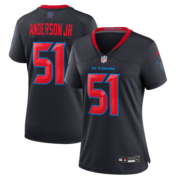 Women's Houston Texans #51 Will Anderson Jr. Nike 2024 Navy 2nd Alternate Limited Jersey   (2)
