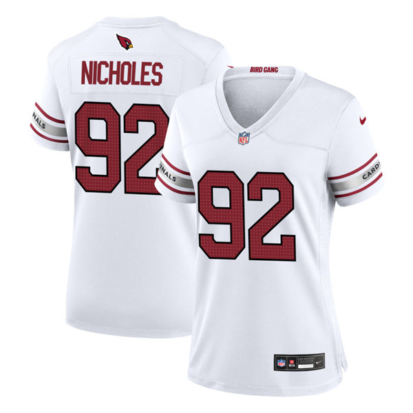 Womens Arizona Cardinals #92 Bilal Nicholes White Limited Jersey