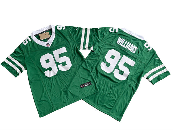 Men's New York Jets #95 Quinnen Williams Nike Green Vapor F.U.S.E. Legacy Jersey