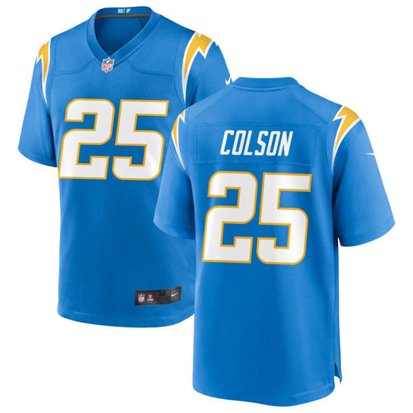 Men's Los Angeles Chargers #25 Junior Colson Nike Powder Blue Vapor Limited Player Jersey