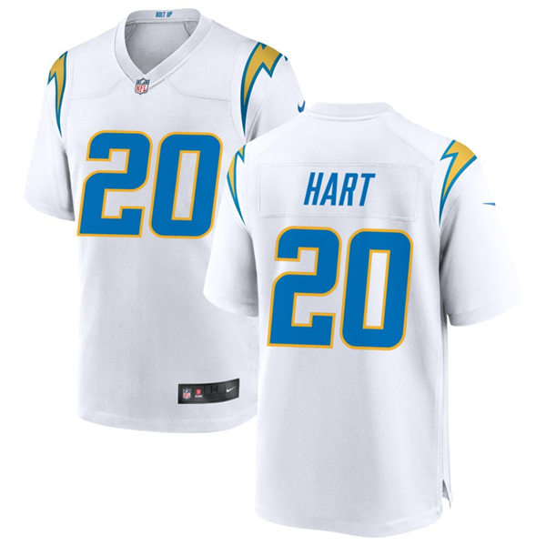 Men's Los Angeles Chargers #20 Cam Hart Nike White Vapor Limited Player Jersey
