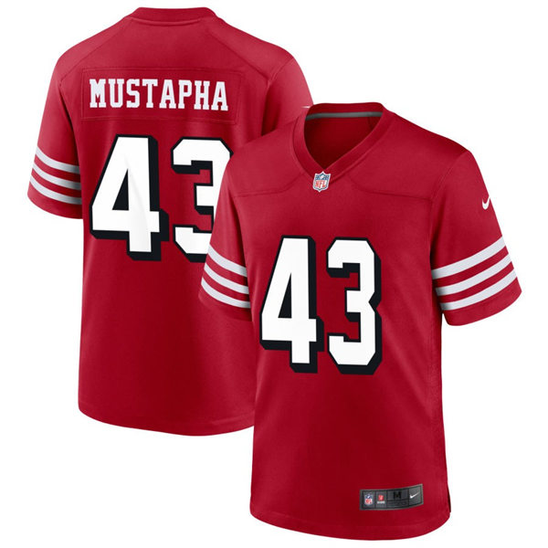Mens San Francisco 49ers #43 Malik Mustapha Nike Scarlet Alternate 2023 F.U.S.E. Vapor Limited Jersey