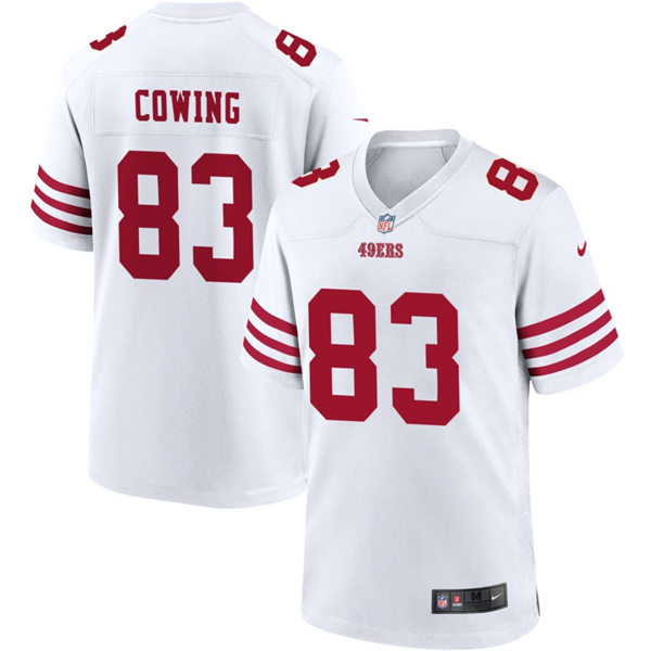 Mens San Francisco 49ers #83 Jacob Cowing Nike Home White 2023 F.U.S.E. Vapor Limited Jersey