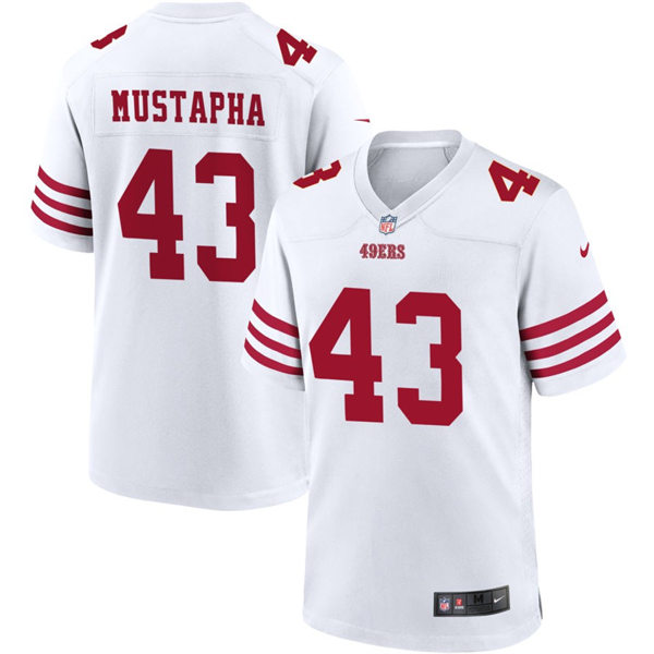 Mens San Francisco 49ers #43 Malik Mustapha Nike Home White 2023 F.U.S.E. Vapor Limited Jersey