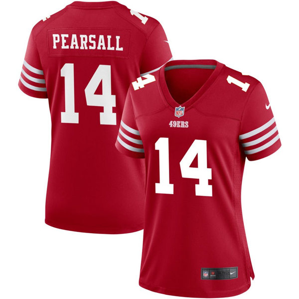 Womens San Francisco 49ers #14 Ricky Pearsall  Nike Scarlet Limited Jersey