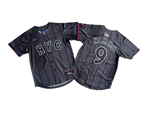 Mens New York Mets #9 Brandon Nimmo Nike Graphite 2024 City Connect Limited Jersey