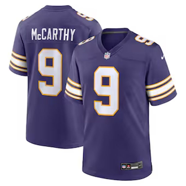 Youth Minnesota Vikings #9 J. J. McCarthy Purple Classic F.U.S.E. Limited Jersey(3)