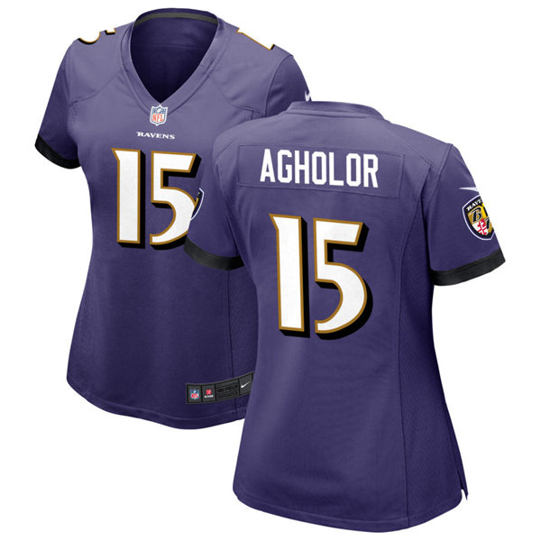 Women's Baltimore Ravens #15 Nelson Agholor Nike Purple Limited Jersey