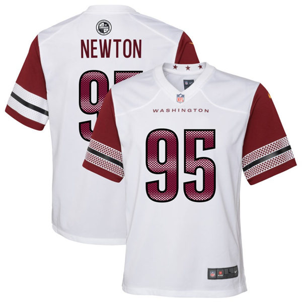 Youth Washington Commanders #95 Jer'Zhan Newton Nike White Away Limited Jersey