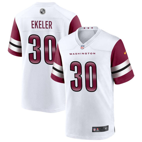 Mens Washington Commanders #30 Austin Ekeler Nike White Away Vapor Limited Jersey