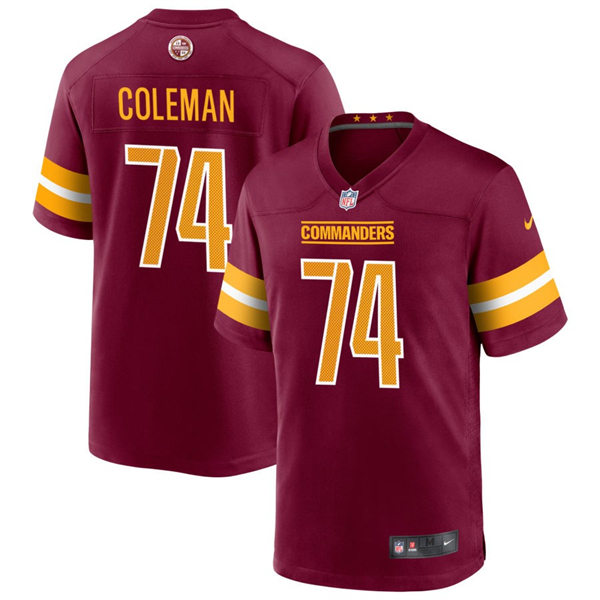 Mens Washington Commanders #74 Brandon Coleman Nike Burgundy Team Color Vapor Limited Jersey