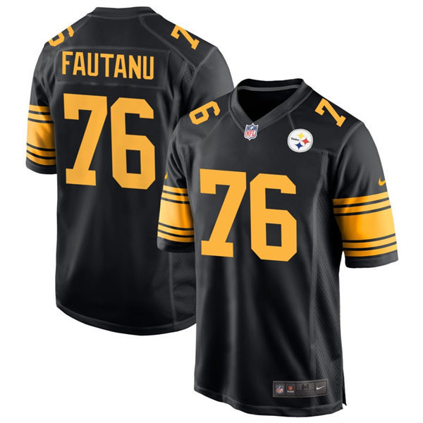 Youth Pittsburgh Steelers #76 Troy Fautanu Nike Black Gold Alternate 2 Limited Jersey  