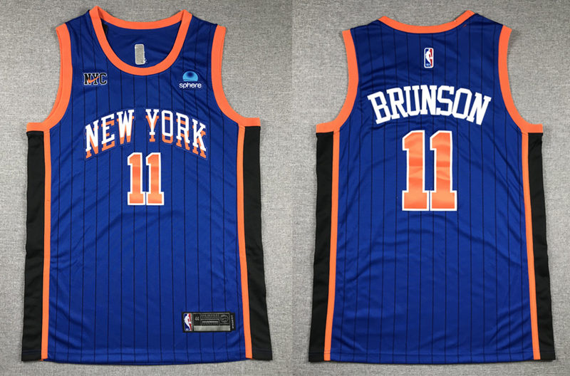 Youth New York Knicks #11 Jalen Brunson Royal 2023-24 City Edition Jersey