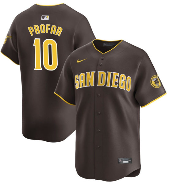 Mens San Diego Padres #10 Jurickson Profar Nike Brown Away Limited Jersey