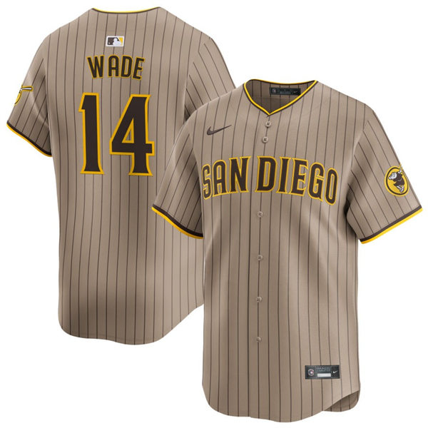 Mens San Diego Padres #14 Tyler Wade Nike Alternate Khaki Limited Jersey