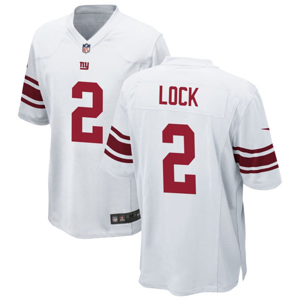 Men's New York Giants #2 Drew Lock Nike White Vapor Untouchable Limited Jersey