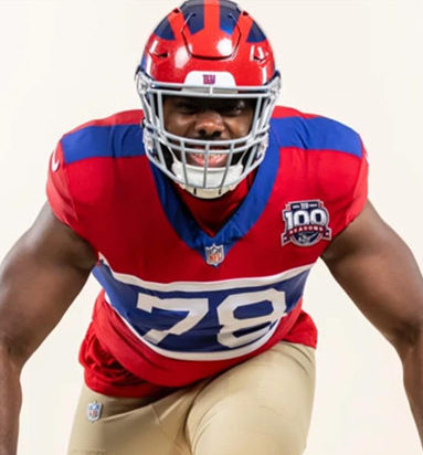 Mens New York Giants #78 Andrew Thomas Century Red 100TH Season Commemorative Jersey