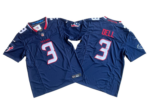 Men's Houston Texans #3 Tank Dell Nike 2024 Navy Alternate F.U.S.E. Limited Player Jersey