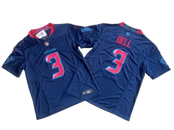 Men's Houston Texans #3 Tank Dell Nike 2024 Navy 2nd Alternate F.U.S.E. Limited Player Jersey