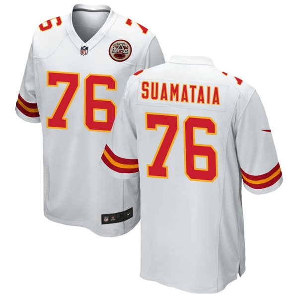 Mens Kansas City Chiefs #76 Kingsley Suamataia Nike White Vapor Untouchable Limited Jersey