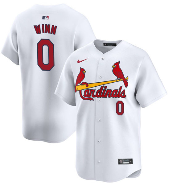 Men's St. Louis Cardinals #0 Masyn Winn Nike White Home Limited Jersey (3)