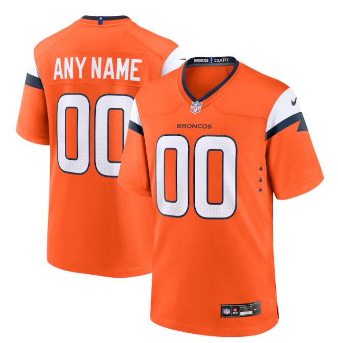 Mens Denver Broncos Custom Nike 2024 Orange Vapor F.U.S.E. Limited Jersey