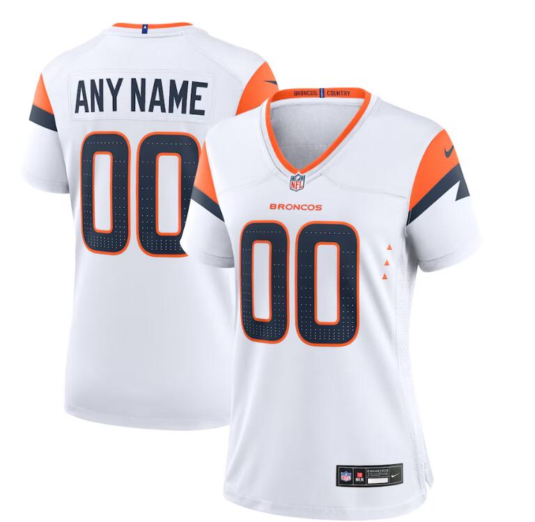 Womens Denver Broncos Custom Nike 2024 White Limited Jersey
