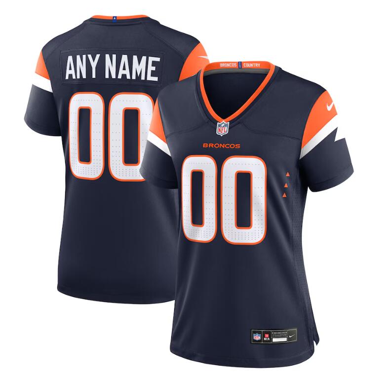 Womens Denver Broncos Custom Nike 2024 Navy Alternate Limited Jersey
