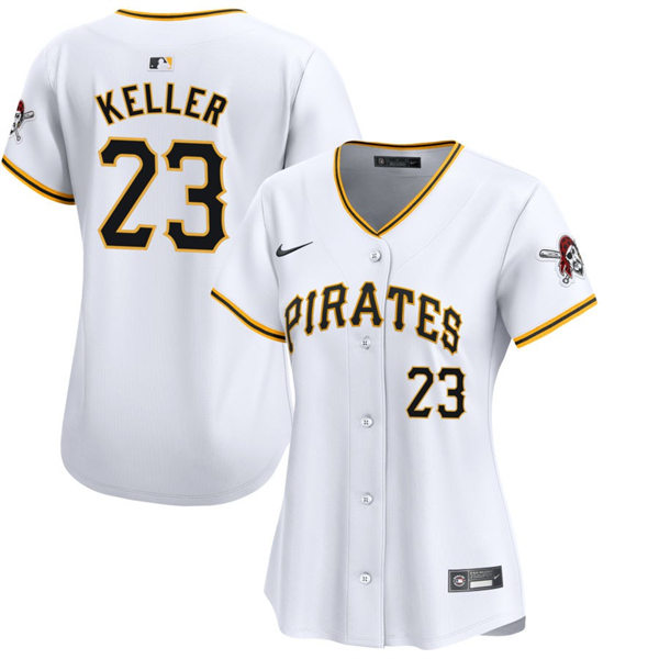 Womens Pittsburgh Pirates #23 Mitch Keller Nike White Home Limited Jersey