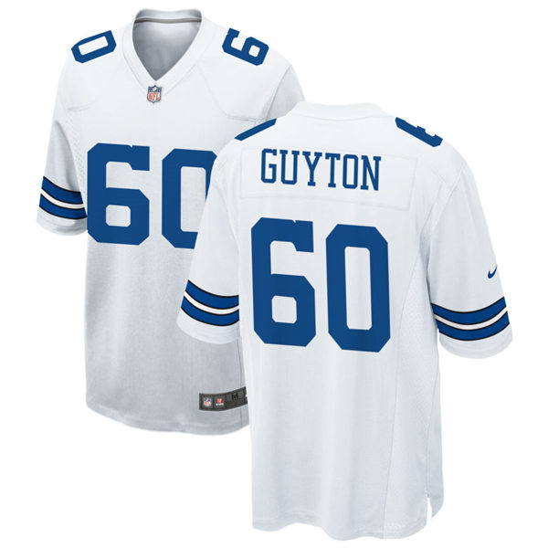 Mens Dallas Cowboys #60 Tyler Guyton Nike White Vapor F.U.S.E. Limited Jersey