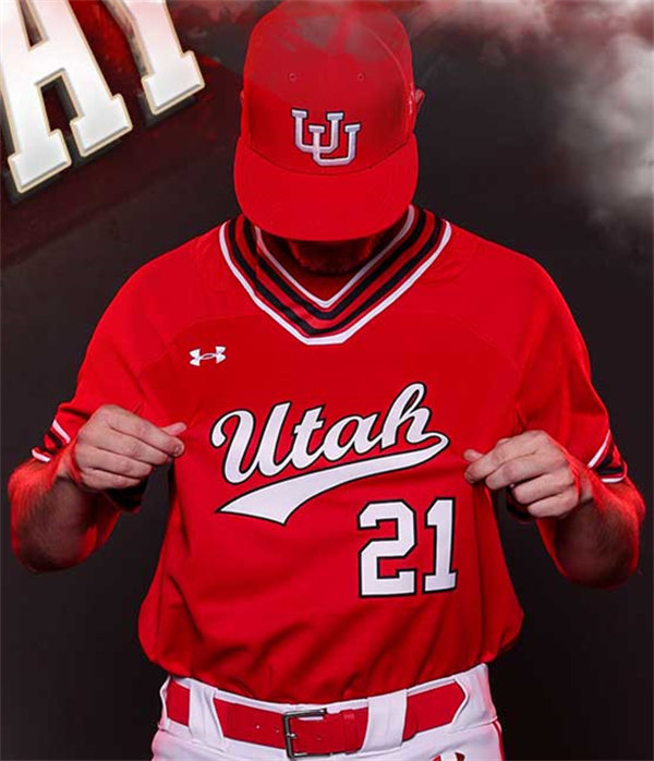 Mens Youth Utah Utes Custom 2024 Red Retro Pullover Baseball Game Jersey