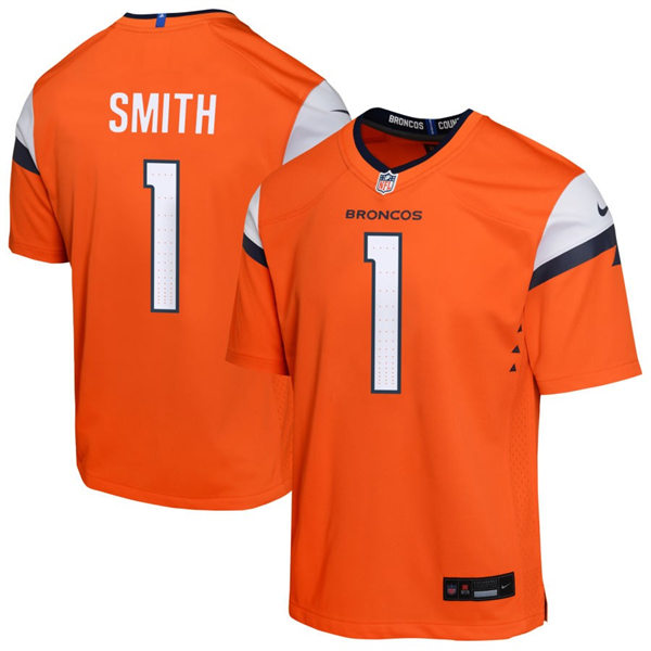 Mens Denver Broncos #1 Tremon Smith Nike Orange Vapor F.U.S.E. Limited Jersey